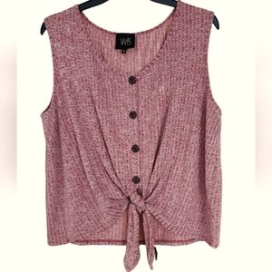 W5 Red Tie Knot  Sleeveless‎ Knit Tank Top Women's XL